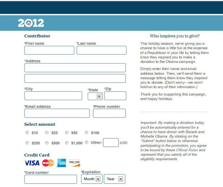 Obama 2012 Republican Email Harvesting Form