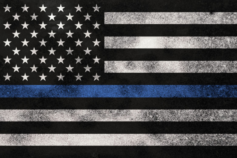 An American flag symbolic of support for law enforcement.
