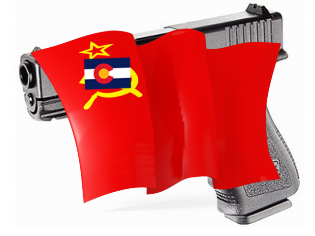 CO Red Flag Law Legalizes Hearsay and Search Parties, Fueled by Bad Actors and Organized Crime Groups Soviet Flag over Gun with CO Flag over Sickle